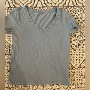 GAP Women's Soft Blue V-Neck Tee